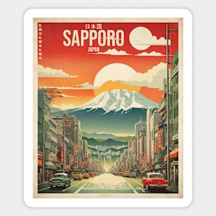 Sapporo Japan Vintage Poster Tourism Magnet